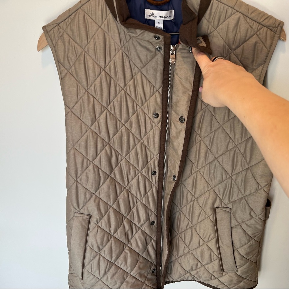 Peter Millar Men's Quilted Jacket - Brown and Tan - Picture 3 of 11